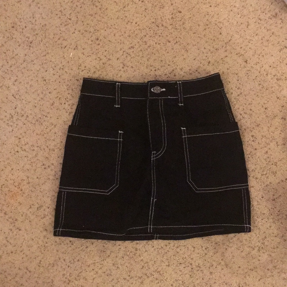 Black mini skirt